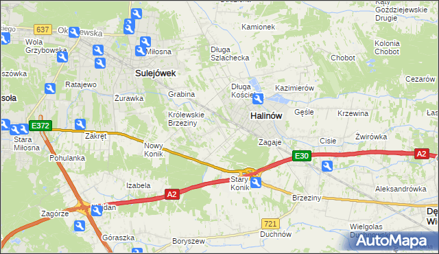 mapa Hipolitów gmina Halinów, Hipolitów gmina Halinów na mapie Targeo