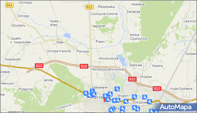 mapa Horodyszcze gmina Chełm, Horodyszcze gmina Chełm na mapie Targeo
