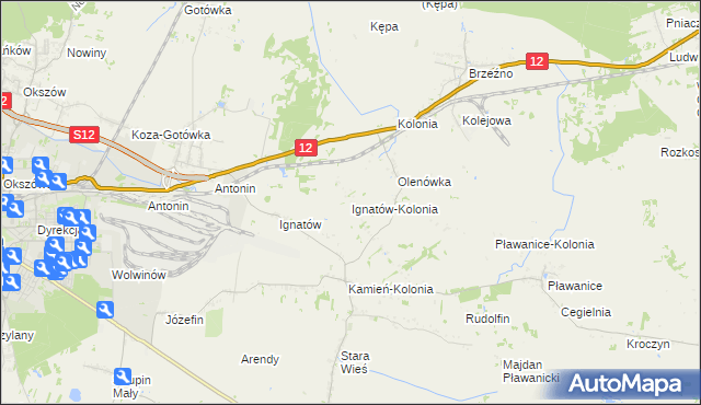 mapa Ignatów-Kolonia, Ignatów-Kolonia na mapie Targeo