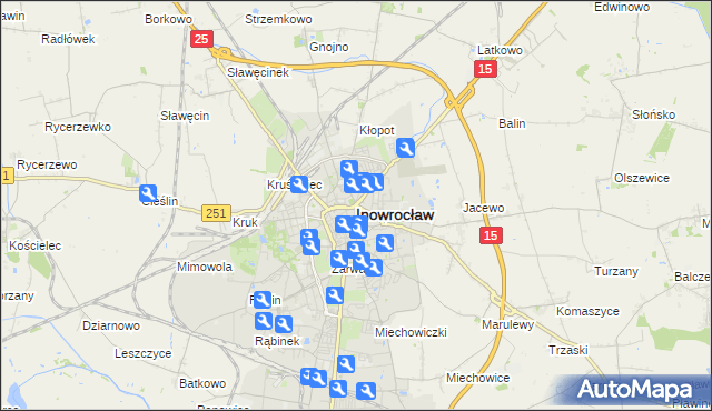 mapa Inowrocławia, Inowrocław na mapie Targeo
