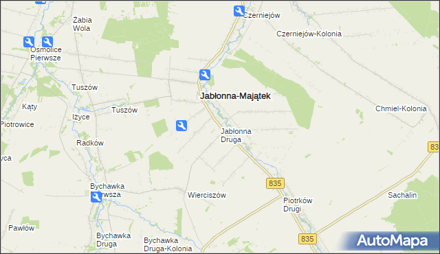 mapa Jabłonna Druga, Jabłonna Druga na mapie Targeo