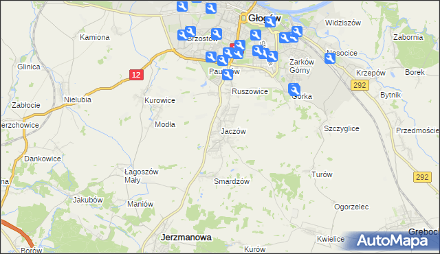 mapa Jaczów, Jaczów na mapie Targeo