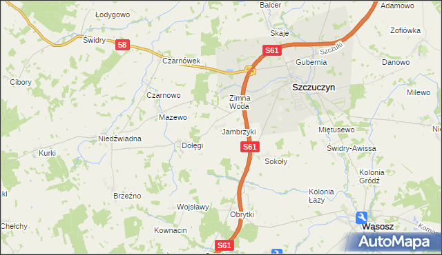 mapa Jambrzyki, Jambrzyki na mapie Targeo