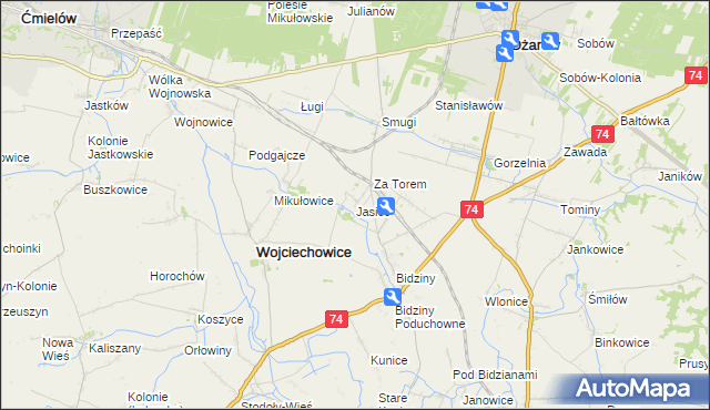 mapa Jasice, Jasice na mapie Targeo