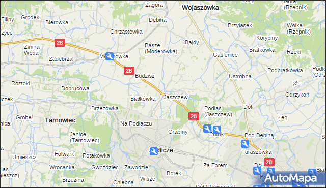 mapa Jaszczew, Jaszczew na mapie Targeo