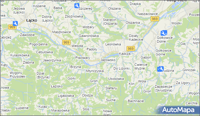 mapa Jazowsko, Jazowsko na mapie Targeo