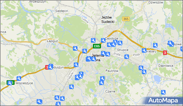 mapa Jelenia Góra, Jelenia Góra na mapie Targeo
