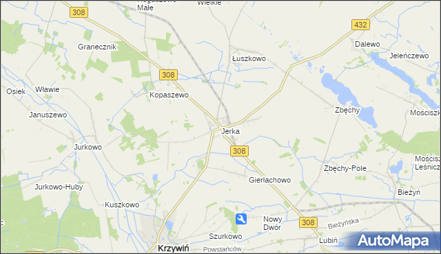 mapa Jerka, Jerka na mapie Targeo