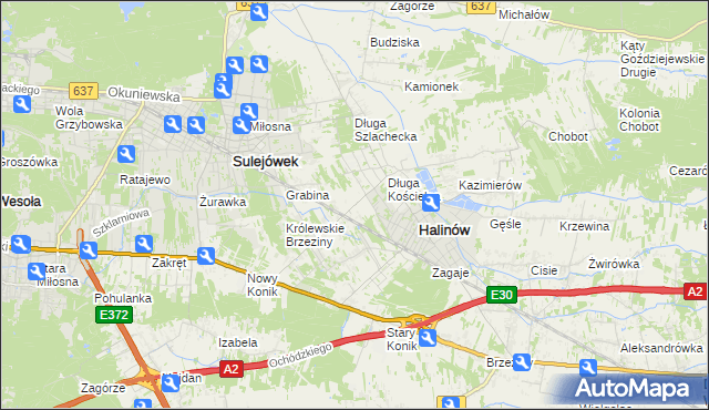 mapa Józefin gmina Halinów, Józefin gmina Halinów na mapie Targeo
