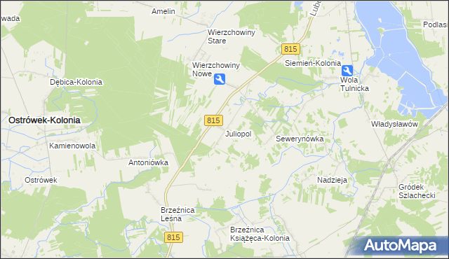 mapa Juliopol gmina Siemień, Juliopol gmina Siemień na mapie Targeo