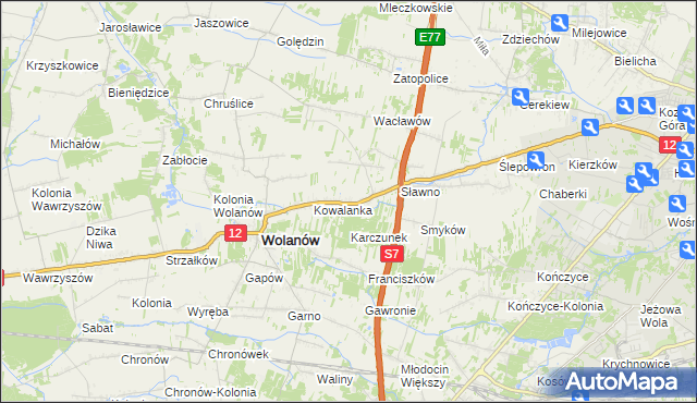 mapa Kacprowice, Kacprowice na mapie Targeo