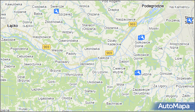 mapa Kadcza, Kadcza na mapie Targeo