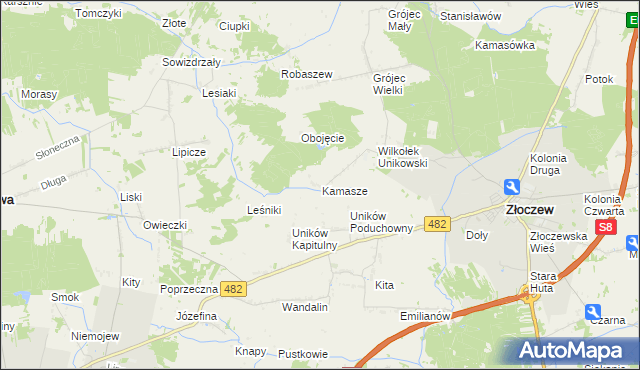 mapa Kamasze, Kamasze na mapie Targeo