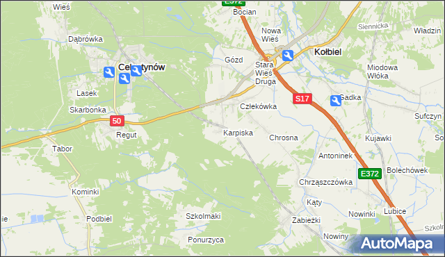 mapa Karpiska, Karpiska na mapie Targeo