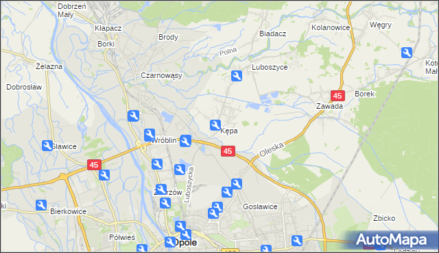 mapa Kępa gmina Łubniany, Kępa gmina Łubniany na mapie Targeo