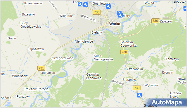 mapa Kępa Niemojewska, Kępa Niemojewska na mapie Targeo