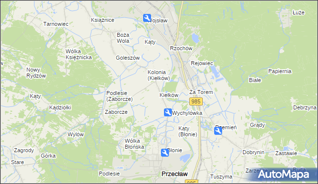 mapa Kiełków gmina Przecław, Kiełków gmina Przecław na mapie Targeo