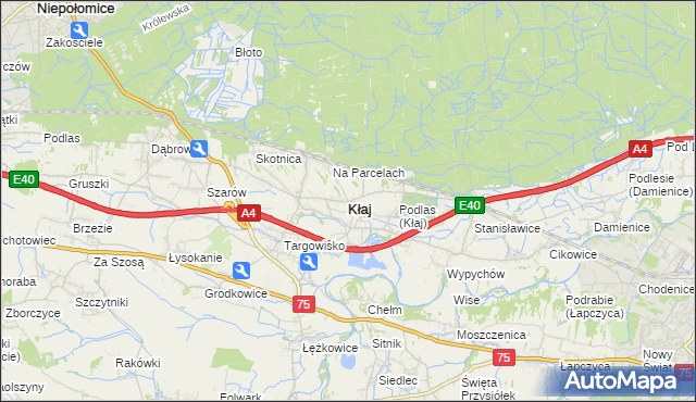 mapa Kłaj, Kłaj na mapie Targeo