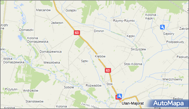 mapa Klębów, Klębów na mapie Targeo