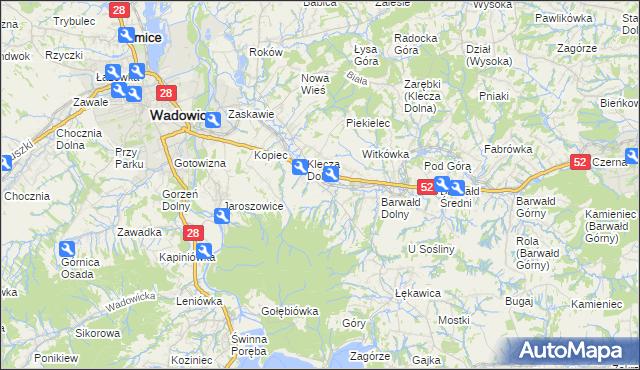 mapa Klecza Górna, Klecza Górna na mapie Targeo