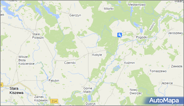 mapa Kobyle gmina Stara Kiszewa, Kobyle gmina Stara Kiszewa na mapie Targeo