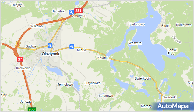 mapa Kołatek, Kołatek na mapie Targeo