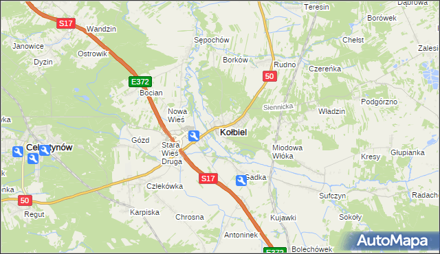 mapa Kołbiel, Kołbiel na mapie Targeo