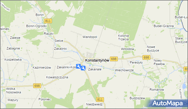 mapa Konstantynów-Kolonia, Konstantynów-Kolonia na mapie Targeo