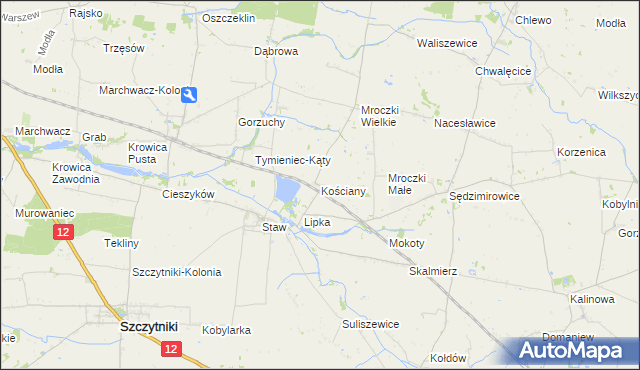 mapa Kościany, Kościany na mapie Targeo