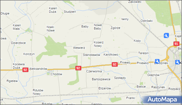 mapa Koserz, Koserz na mapie Targeo