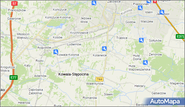 mapa Kotarwice, Kotarwice na mapie Targeo