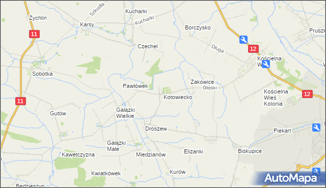 mapa Kotowiecko, Kotowiecko na mapie Targeo