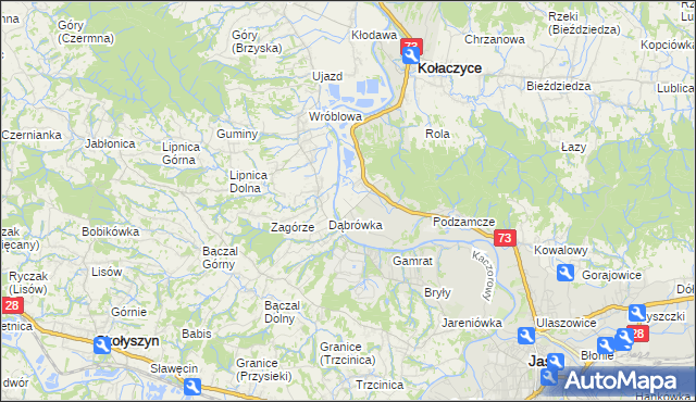 mapa Krajowice, Krajowice na mapie Targeo