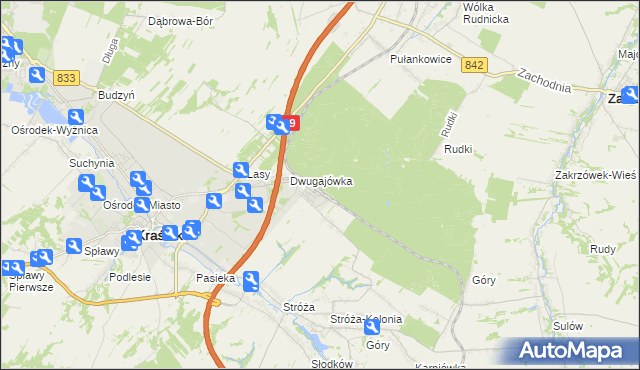 mapa Kraśnik powiat kraśnicki, Kraśnik powiat kraśnicki na mapie Targeo