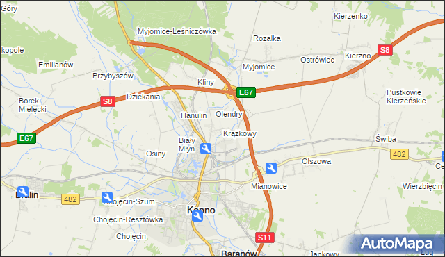 mapa Krążkowy, Krążkowy na mapie Targeo