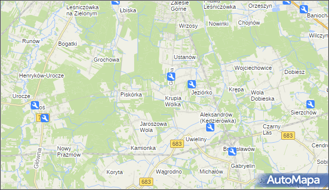 mapa Krupia Wólka, Krupia Wólka na mapie Targeo