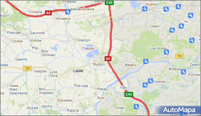 mapa Kryspinów, Kryspinów na mapie Targeo