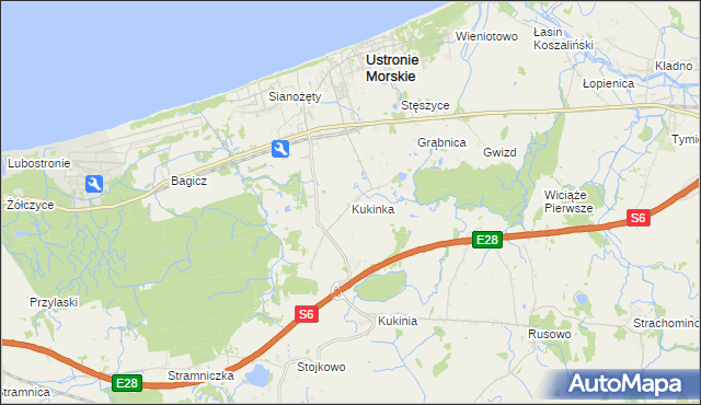 mapa Kukinka, Kukinka na mapie Targeo
