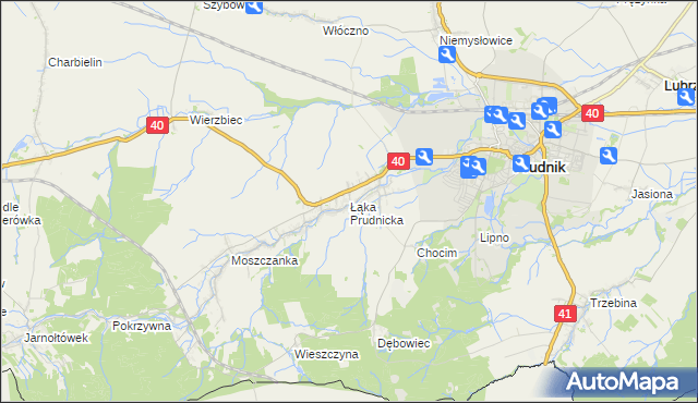mapa Łąka Prudnicka, Łąka Prudnicka na mapie Targeo
