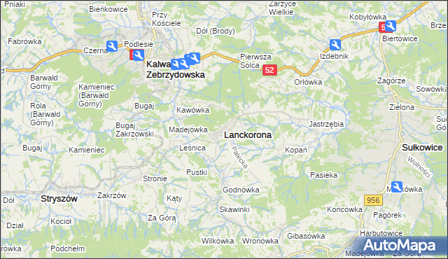 mapa Lanckorona, Lanckorona na mapie Targeo