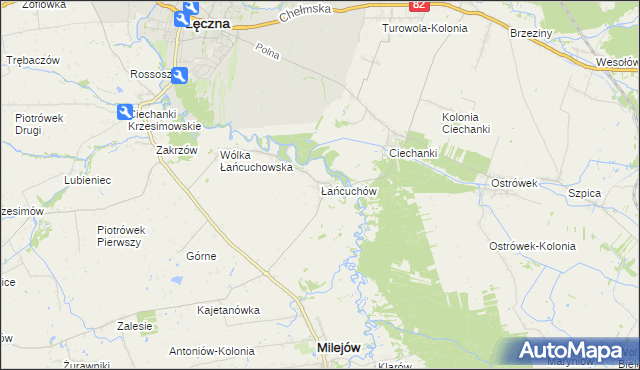 mapa Łańcuchów, Łańcuchów na mapie Targeo