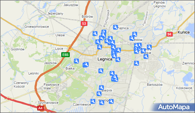 mapa Legnicy, Legnica na mapie Targeo