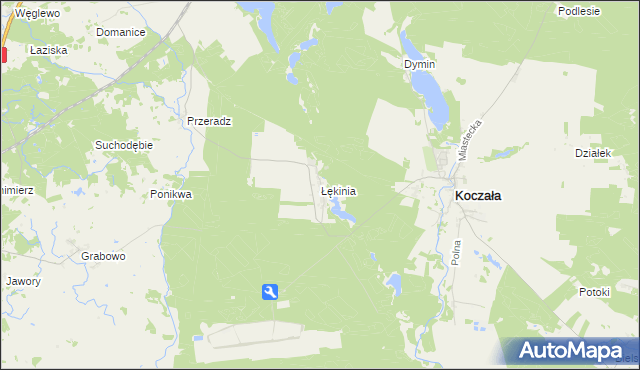 mapa Łękinia, Łękinia na mapie Targeo