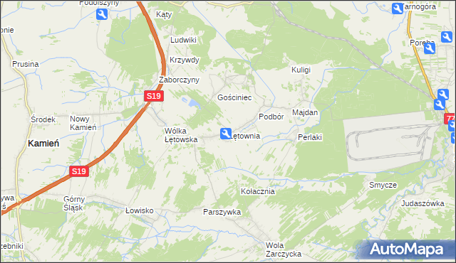 mapa Łętownia gmina Nowa Sarzyna, Łętownia gmina Nowa Sarzyna na mapie Targeo