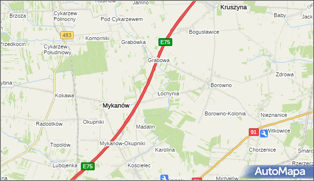 mapa Łochynia, Łochynia na mapie Targeo