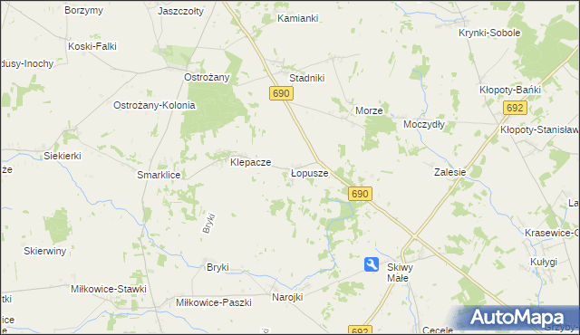 mapa Łopusze, Łopusze na mapie Targeo