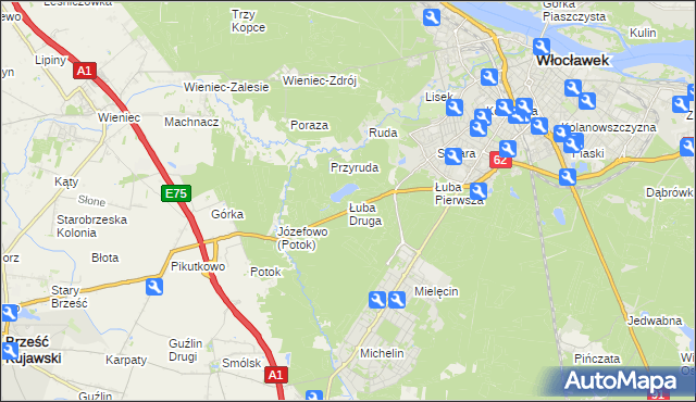 mapa Łuba Druga, Łuba Druga na mapie Targeo