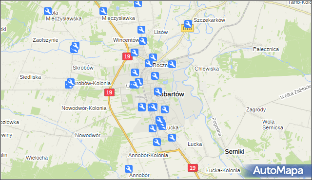 mapa Lubartów, Lubartów na mapie Targeo