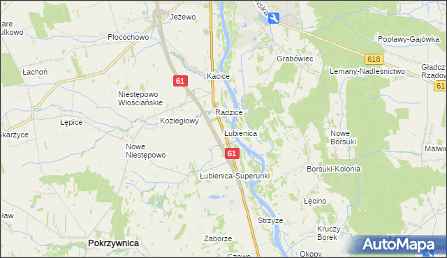 mapa Łubienica, Łubienica na mapie Targeo