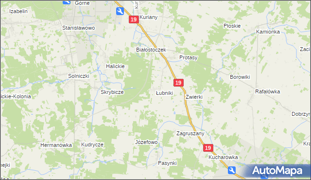 mapa Łubniki, Łubniki na mapie Targeo